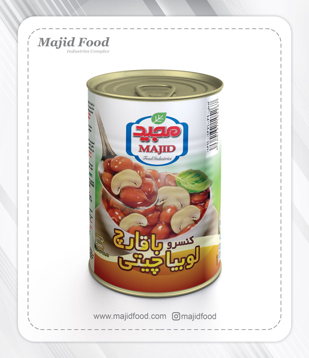 کنسرو قارچ و لوبیا 400 گرمی